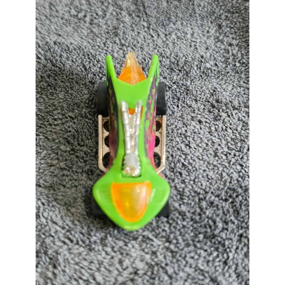 Hot Wheels Turbo Flame Green Purple Flames Orange Tint Diecast Toy Car 1995